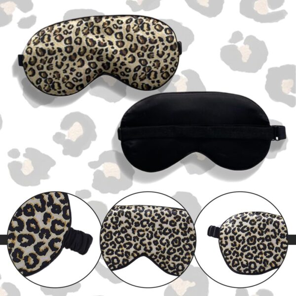 Seiden-Schlafmaske, bequeme und super weiche Augenmaske ultimative Schlafhilfe, Leopardenmuster-Stil Augenbinde – Bild 2