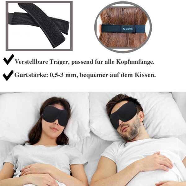 Schlafmaske, Augenmaske,Schlafbrille absolute Dunkelheit,DOLYUU 3D PLUS Augenmaske, mehr Platz für die Augen Schlafmaske, festere Passform auf Ihrer Nase - für Damen & Herren schlafmaske. – Bild 4