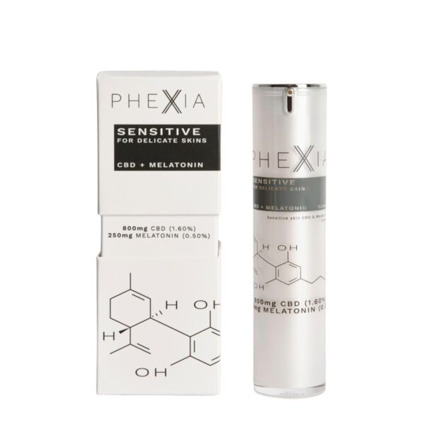 „NEU: Phexia® ‚Sensitive‘ Creme für empfindliche Haut mit CBD (800 mg) und Melatonin (250 mg) – 50 ml …