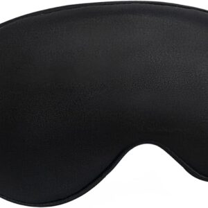 Audamp Schlafmaske Augenmaske Nachtmaske Verstellbarem Band Hautfreundlich Seide Ultraweiche Schlafbrille 1 Stück (Schwarz)