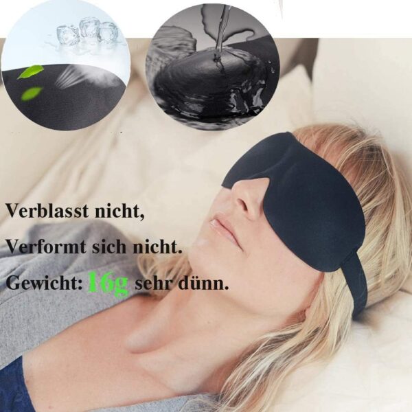 Schlafmaske, Augenmaske,Schlafbrille absolute Dunkelheit,DOLYUU 3D PLUS Augenmaske, mehr Platz für die Augen Schlafmaske, festere Passform auf Ihrer Nase - für Damen & Herren schlafmaske. – Bild 3