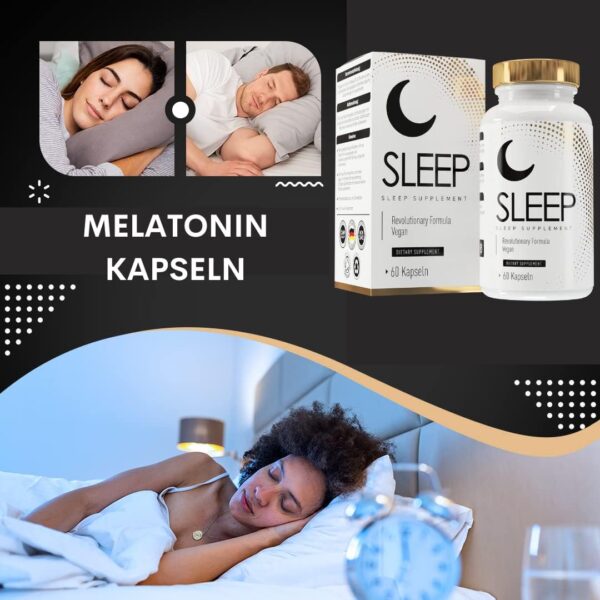 MELATONIN EINSCHLAF KAPSELN mit Soforteffekt - Baldrian und Kamillenblüten - hochdosiert und laborgeprüft - MVN® – Bild 2
