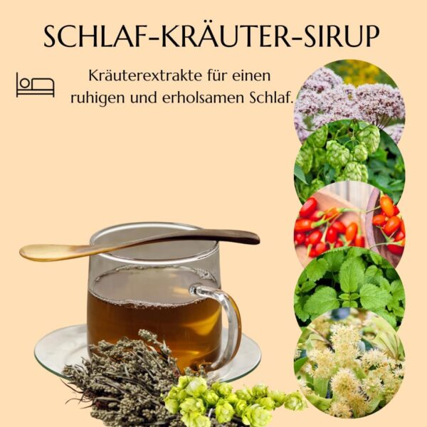 Green idea – SCHLAFMITTEL - KRÄUTER-SIRUP mit Baldrian, Hopfen, Goji Beeren - Einschlafhilfe ohne Alkohol, ohne Melatonin - ohne künstliche Zusätze VEGAN - 500 ml – Bild 2