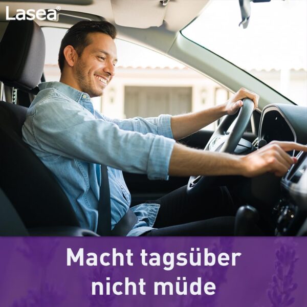 Lasea® hilft natürlich abzuschalten, beruhigt und bessert in Folge den Schlaf Pflanzliches Arzneimittel mit speziellem Lavendelöl | 56 Kapseln inkl. SANDAY DUSCHGEL Guten Morgen 100ml – Bild 6