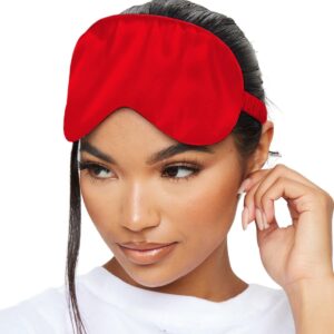 SMUG Schlafmaske für Männer und Frauen aus superweichem Satin | Weich, gesund & tiefer Schlaf | Sleeping Mask reduziert Falten, Augenringe | Hält Licht ab | Rot