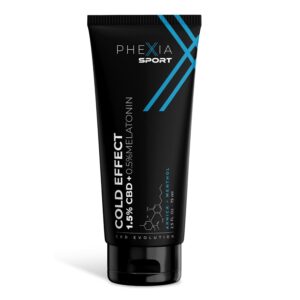 PHEXIA CBD-Creme 1,5% + Melatonin, Kalteffekt, 75 ml, Cannabis entzündungshemmende Creme für Muskelschmerzen und Gelenke, Muskelentspannung mit Cannabidiol, Erholung und Linderung nach dem Sport
