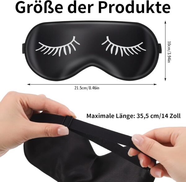 Fuyamp Schlafmaske Licht Blockierende Nachtmaske 2 Stücke Seiden Augenmaske für Herren Frauen Kinder Weiche Augenmaske Verstellbaren Bändern Augenbinde Schwarze Augenabdeckungen(Seiden Stern) – Bild 2