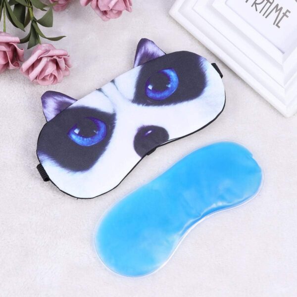 SUPVOX 3D Augenmaske Schlafmaske Schlafbrille mit Kühlkissen Heiß Kalt Therapie Schattierung für Männer Frauen für Entspannung Wellness (Huskies) – Bild 4
