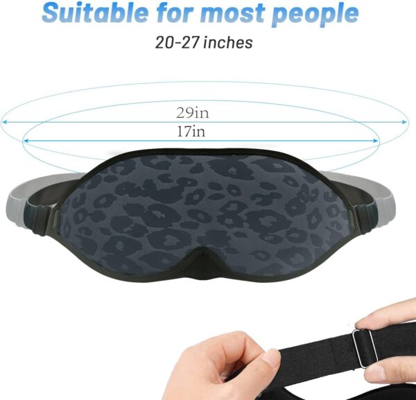 Schlafmaske für Damen Herren，100% Lichtschutz Verstellbare Schlafbrille，weiche Augenmaske aus 3D konturiertem Soft Material, Augenbinde für Reisen/Schlafen/Nickerchen (Leopardenmuster) – Bild 2