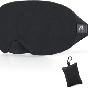 Mavogel Schlafmaske aus Baumwolle – aktualisiertes Design, lichtblockierende Augenmaske, weich und bequem, Schlafbrille für Herren und Frauen, für unterwegs, Schichtarbeit, inklusive Reisetasche