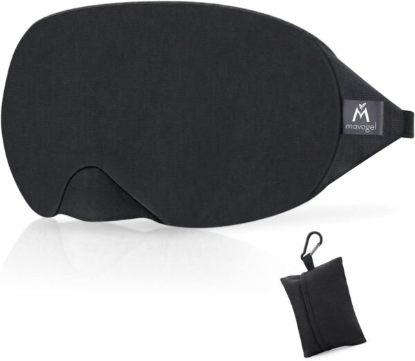 Mavogel Schlafmaske aus Baumwolle – aktualisiertes Design, lichtblockierende Augenmaske, weich und bequem, Schlafbrille für Herren und Frauen, für unterwegs, Schichtarbeit, inklusive Reisetasche