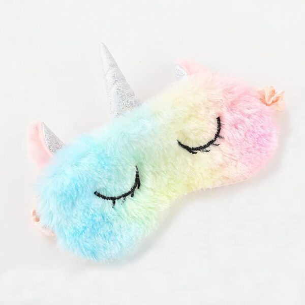 Augenmaske zum Schlafen Annimal Eye Mask Plüsch Cartoon Einhorn für erwachsene Kinder, 3D Süße Augenmaske Einhorn Breathable Eyeshade Ideal für Reisen Nickerchen … (Farbe) – Bild 7
