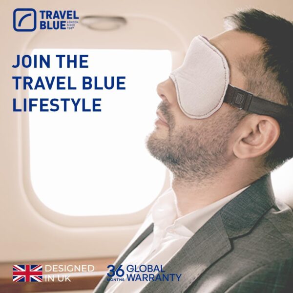Travel Blue Luxuriöse Schlafmaske Frauen & Herren - 100% Baumwolle Augenmaske, Weich Gepolstert für Komfort, Lichtblockierend mit Elastikband, Perfekt für Reisen & Schlaf – Bild 4