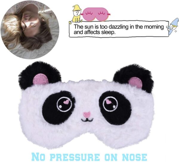 Ulife Mall Süße Panda Schlafmaske Weiche Plüsch Augenbinde, Lustige emoticons Schlafmaske Augenmaske Augenabdeckung für Mädchen Jungen Frauen Männer Kinder Zuhause Schlafen Reisen – Bild 5