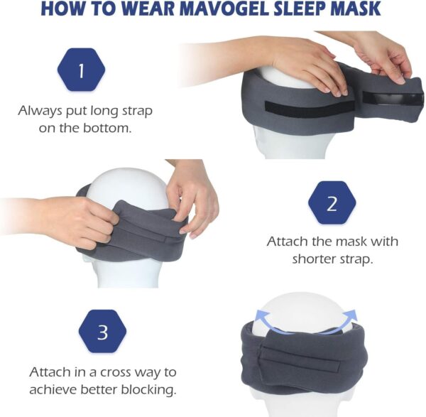 Mavogel Schlafmaske – hautfreundliches Modalmaterial & lichtblockierende Schlafbrille für Zuhause/Flug/Schichtarbeit. 100% handgefertigt Augenmaske, volle Augenabdeckungen für Frauen / Herren – Bild 9