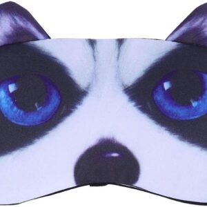 SUPVOX 3D Augenmaske Schlafmaske Schlafbrille mit Kühlkissen Heiß Kalt Therapie Schattierung für Männer Frauen für Entspannung Wellness (Huskies)