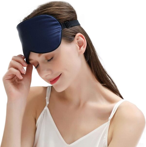 Schlafmaske aus Seide, verstellbarer Riemen, bequem, weich und hautfreundlich, Seitenschläfer, Sleeping Mask, Frauen, Männer – Bild 2