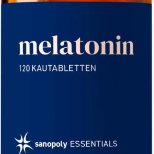 Sanopoly ESSENTIALS Melatonin Tabletten I Melatonin 0,5mg I 120 Kautableten I Vegan & ohne Gentechnik