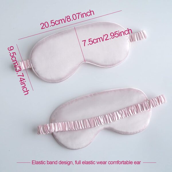 VIKSAUN 4 Pack Seide Schlafmaske, Superweiche Augenmasken mit Verstellbarem Riemen, Bequeme Augenbinde, für Reise und Zuhause Schlafen, perfekte Lichtblockierung für Männer und Frauen – Bild 2
