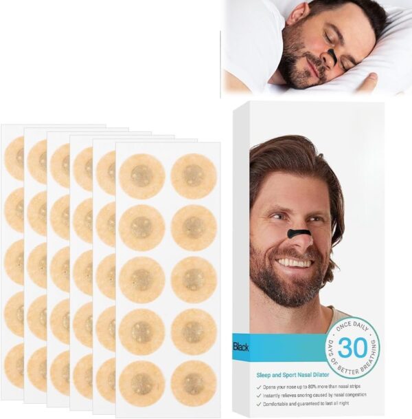 60 Stück Nasal Strips, Schwarz Breathing Nasal Strip Anti Schnarch Nose Strips Magnetischer Nasenstreifen Sicheres und Wirksames Nasenpflaster Besser Atmen Für Geschäftsreise, Reisen, Hotel – Bild 8