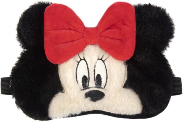 Schlafmaske Erwachsene Schlafmaske aus Weich Plüsch, Flauschige Cartoon, Einstellbare Augenmaske, Schlafmaske mit Mickey Mouse oder Minnie Mouse Maske für Reisen Nickerchen (Minnie Mouse)