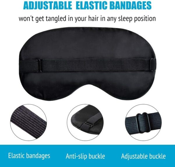 Schlafmaske aus Seide, verstellbarer Riemen, bequem, weich und hautfreundlich, Seitenschläfer, Sleeping Mask, Frauen, Männer – Bild 4