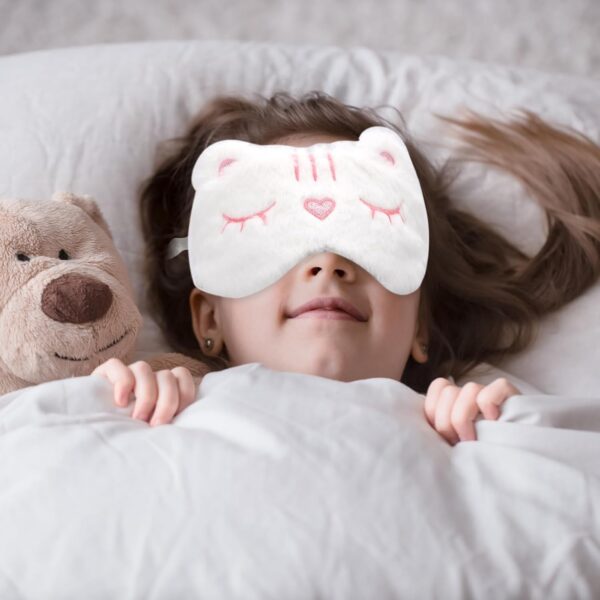 Schlafmaske für Kinder,3 Stück niedliche Tier-Schlafaugenmaske, Plüsch-Gesichtsmaske,Reise-Schlafaugenmaske,Schlafhilfe,verstellbare Augenmaske, dehnbar, weich und bequem,Schlafaugenmaske（Stil 1） – Bild 7
