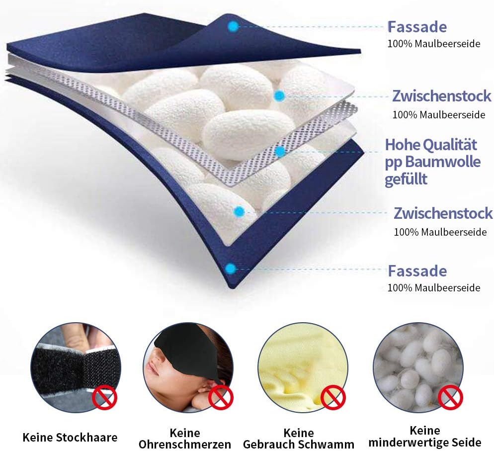 YUNCHI 100% Schlafmaske Seide Frauen Damen Herren Bequem Bio Satin Schlafbrille Silk Sleeping Eye Mask Augenmaske 19 Momme Reine Maulbeerseide Stoff Augenbinde Zum Schlafen (Rosa) – Bild 5