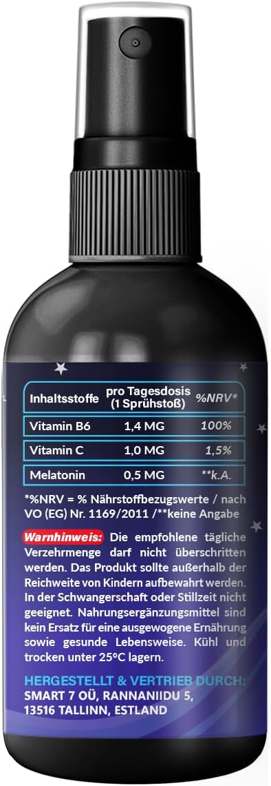 NEU: Saint Nutrition® Melatonin Spray mit 0,5 mg pro Sprühstoß - Einschlafhilfe hochdosiert für Frauen und Männer, Schlafspray mit Kirschgeschmack für die Nacht - ohne Alkohol, 50ml – Bild 3