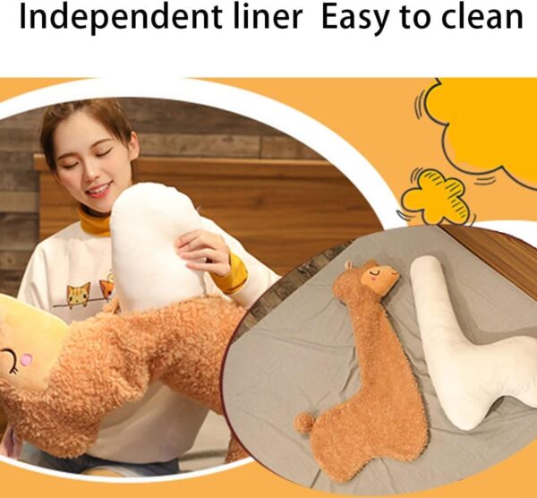 FODELIUY Alpaka Kuscheltier, Lama Kissen SeitenschläFer, Alpaka SeitenschläFerkissen, Alpaka Kissen SeitenschläFer, Alpaka PlüSchtier Groß, Alpaka Geschenk füR Kinder Und Mama(Weiß, 100cm) – Bild 4