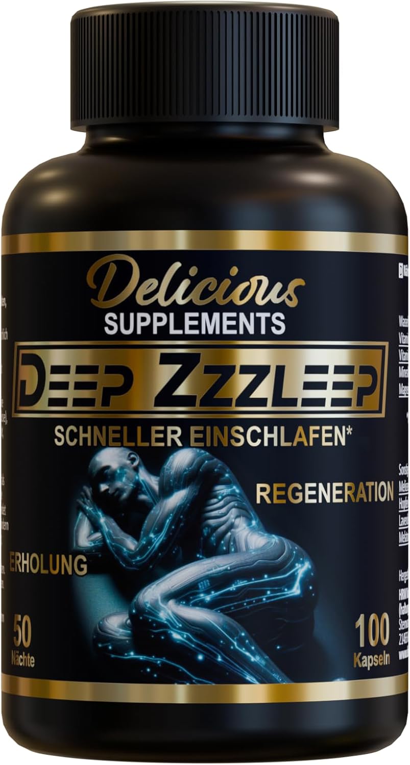 Deep Zzzleep - Melatonin Kapseln - Schneller Einschlafen - 0,5 mg Melatonin pro Kapsel - hochdosiert - 100 Kapseln - Made In Germany