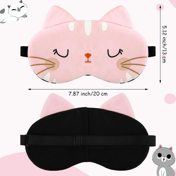 Schlafmaske Kinder, 4 Stück 3D Süße Tiere Augenmaske Atmungsaktiv Augenabdeckung Ultraweich Augenbinde Schlafmasken für Mädchen Jungen Damen Reisen Nickerchen – Bild 2