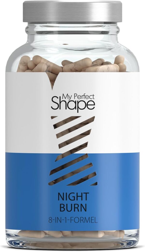 My perfect Shape NIGHT BURN - 120 Nacht Kapseln, Vegan - 8-in-1 Stoffwechsel Komplex mit Cholin & Vitamin B6 - Melatonin, L-Carnitin, Garcinia Cambogia Extrakt (60% HCA), Mango, Akazienfasern u.v.m