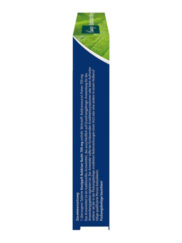 Kneipp Baldrian Nacht 700 mg – Unterstützt den Schlaf - Traditionelles pflanzliches Arzneimittel - 30 überzogene Tabletten – Bild 3