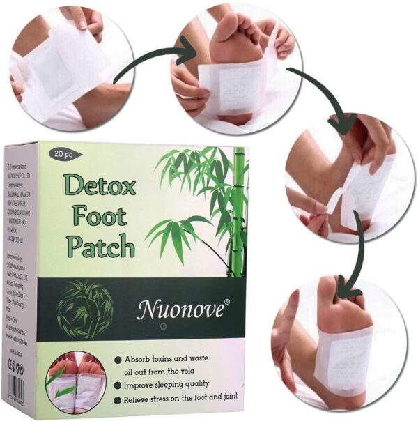 Detox Fußpflaster, Fusspflaster zur Entgiftung, Detox Vitalpflaster gut verträglich, Bambus Pflaster Wellness- Detox-Pflaster zieht die Toxine Spa, Schlaf verbessern, 20pcs – Bild 5