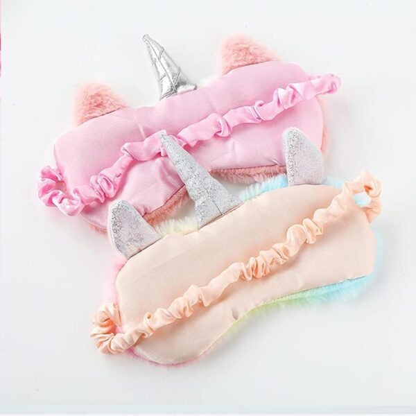 Augenmaske zum Schlafen Annimal Eye Mask Plüsch Cartoon Einhorn für erwachsene Kinder, 3D Süße Augenmaske Einhorn Breathable Eyeshade Ideal für Reisen Nickerchen … (Farbe) – Bild 5