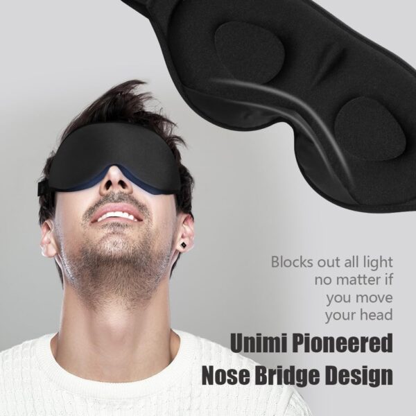 onaEz 2024 Verbesserte Schlafmaske und Augenmaske für Frauen Herren, Bequeme Atmungsaktive Schlafmasken aus 3D-konturiertem Weichem Material,100% Lichtblockierende Schlafbrille Damen Bequem für ASMR – Bild 3