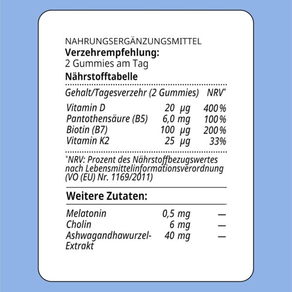 essence INAO Inner and Outer beauty Dream and Chill | vegane Nahrungsergänzungsmittel | Vitamin D, B7 | Melatonin Gummibärchen | 60 Stück – Bild 6