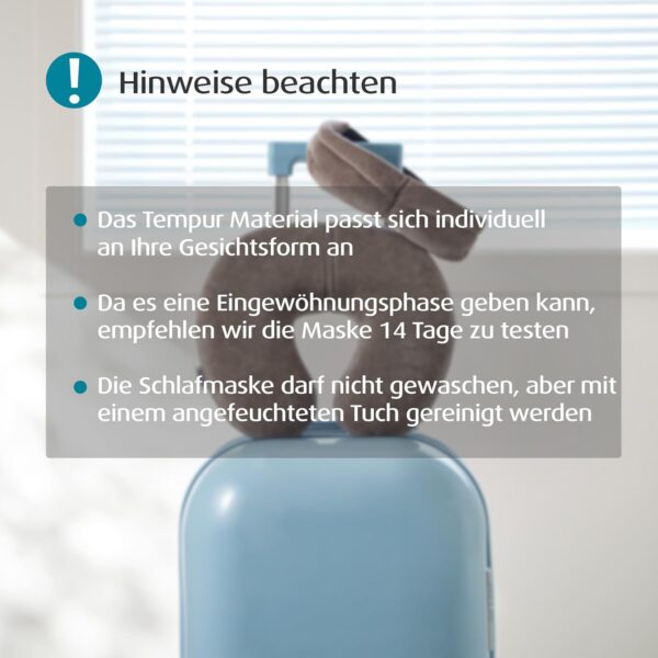 TEMPUR Schlafmaske für Damen und Herren, blickdichte verstellbare Schlafbrille für tiefe Entspannung, Grau – Bild 6
