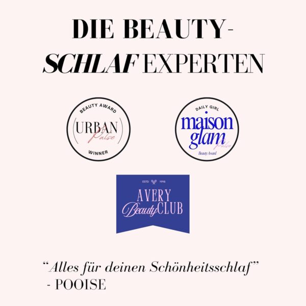 POOISE Schlafmaske - weiches Satin - vegane Seide - Anti Aging & anti Schlaffalten - Verstellbares Band - 100% Lichtblockierung - Reise Augenmaske - Geschenkidee für Frauen (Rosa) – Bild 5