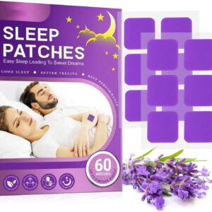 Schlafpflaster für Erwachsene, 60 Stück Melatonin Pflaster Durchschlafen Alle Natürlichen Tiefschlaf Pflaster, Schlaf Fördernde Aufkleber für Männer und Frauen, Einschlafhilfe