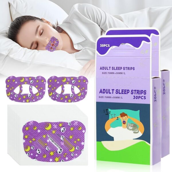 60 Stück Mouth Tape for Sleeping, mouth tape for sleeping, Mundpflaster Schlafen, Anti Schnarch Pflaster, Hautfreundliche Sohle, Hilft Gegen Schnarchen und Developing the Habit of Nasal Breathing