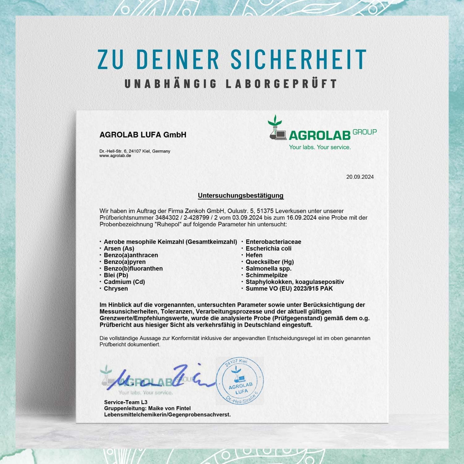 NATURTREU® Ruhepol - Ashwagandha Kapseln hochdosiert - 120 vegane Kapseln - 500 mg Ashwagandha pro Tag - Ashwagandha Komplex mit Rosenwurz-Extrakt - ohne unerwünschte Zusatzstoffe - laborgeprüft – Bild 3