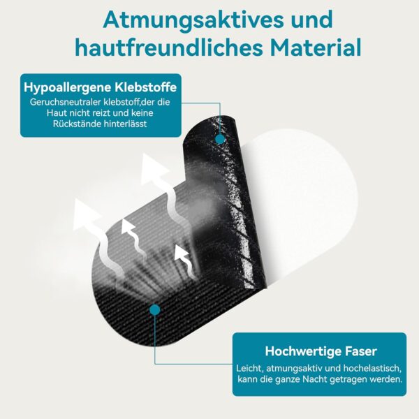 Mundpflaster Gegen Schnarchen,50 Stück Mouth Tape für Sleeping Schnarchstopper Anti Schnarch Schnarchpflaster Nachts Schlaf,Mundkleber Hilft Verhindern Schnarchen für Sleep Besser Schlafen Und Atmen – Bild 6