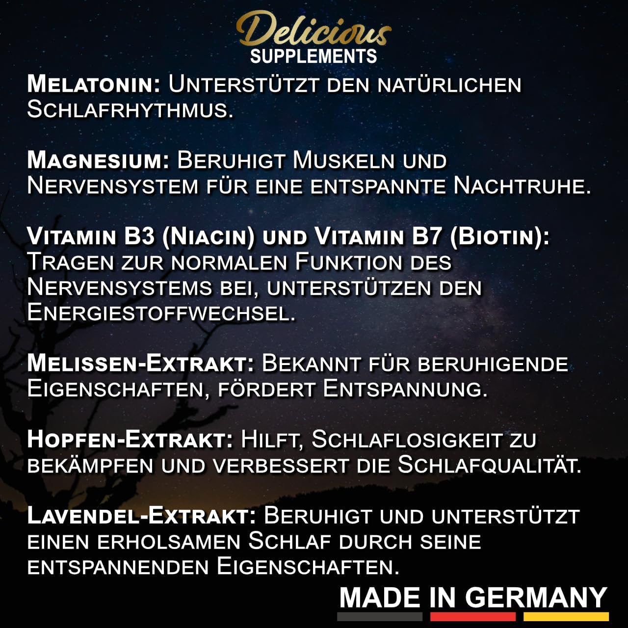 Deep Zzzleep - Melatonin Kapseln - Schneller Einschlafen - 0,5 mg Melatonin pro Kapsel - hochdosiert - 100 Kapseln - Made In Germany – Bild 3