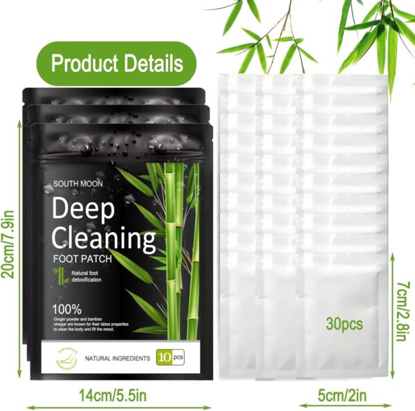 Detox FußPflaster,30Pcs Natürliche Entgiftungspflaster für Füße,Deep Cleansing Foot Pads,Fußpflegepads,Detox Pflaster Original,Körper entgiften,Fördern die Durchblutung,Verbessern den Schlaf – Bild 2