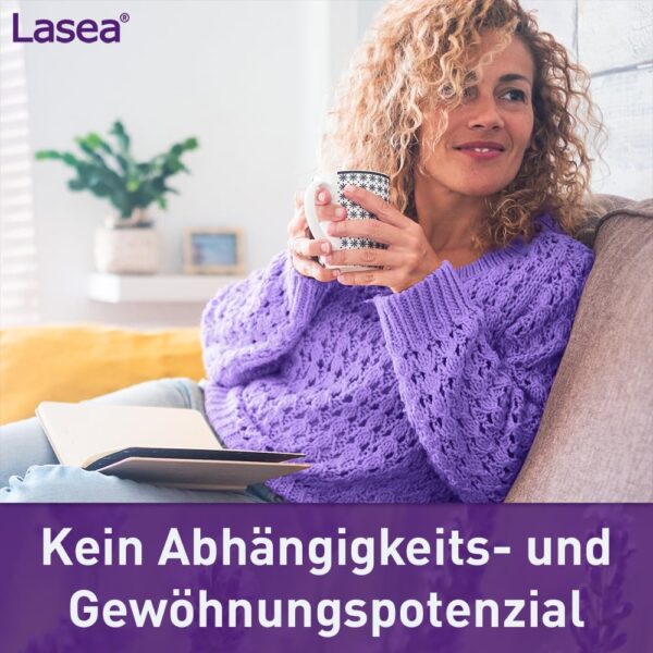 Lasea® hilft natürlich abzuschalten, beruhigt und bessert in Folge den Schlaf Pflanzliches Arzneimittel mit speziellem Lavendelöl | 56 Kapseln inkl. SANDAY DUSCHGEL Guten Morgen 100ml – Bild 5