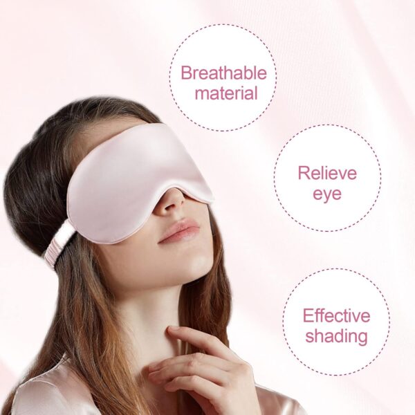 VIKSAUN 4 Pack Seide Schlafmaske, Superweiche Augenmasken mit Verstellbarem Riemen, Bequeme Augenbinde, für Reise und Zuhause Schlafen, perfekte Lichtblockierung für Männer und Frauen – Bild 5