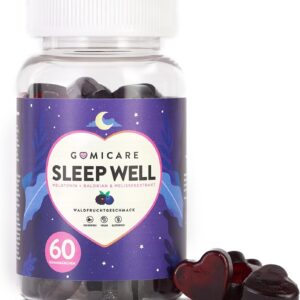 Gomicare - Melatonin Gummies - Melatonin, Vitamin B6, Melissen- Und Baldrianextrakten - 60 Gummies - Zuckerfrei - Vegan - Gluten Und Laktosefrei