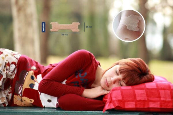 Premium Nasenpflaster | 100 Stück medium | Besseres Atmen beim Schlafen und Sport | Nasenstrips gegen Schnarchen | Schnarchstopper | Pflaster mit maximalem Halt auf der Nase | Nasal Strips in Größe M